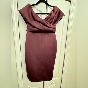 Elegant Burgundy Off-Shoulder Dress